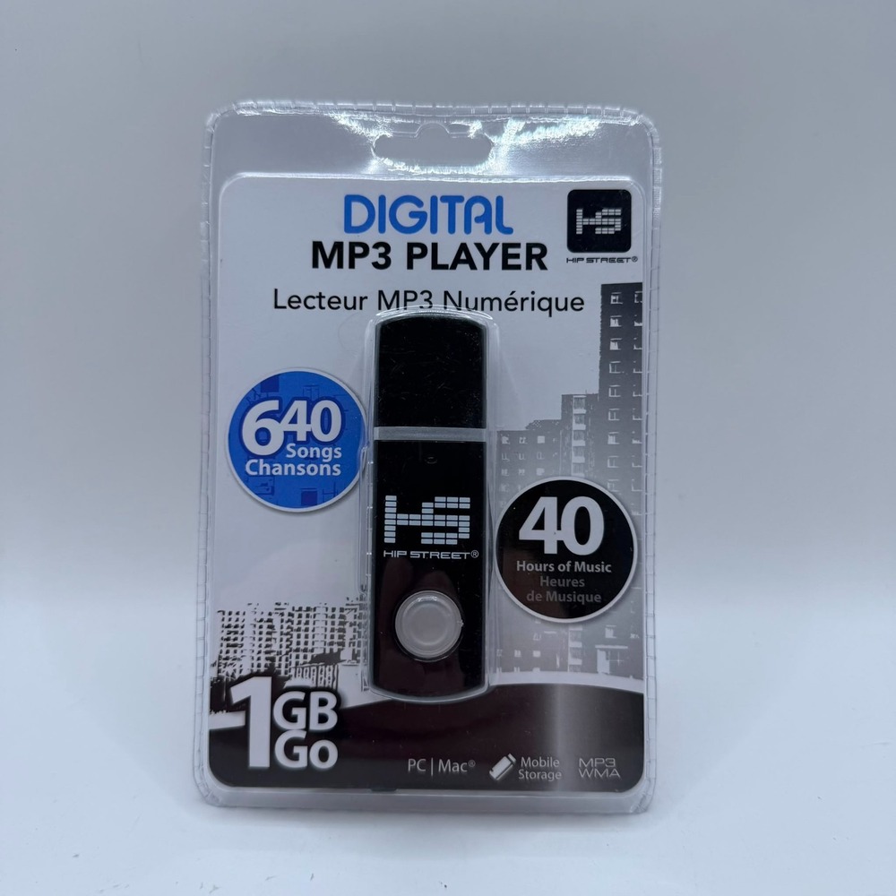 Hip Street 1GB Digital MP3 Player HS-215 New Sealed 640 Songs USB PC/Mac